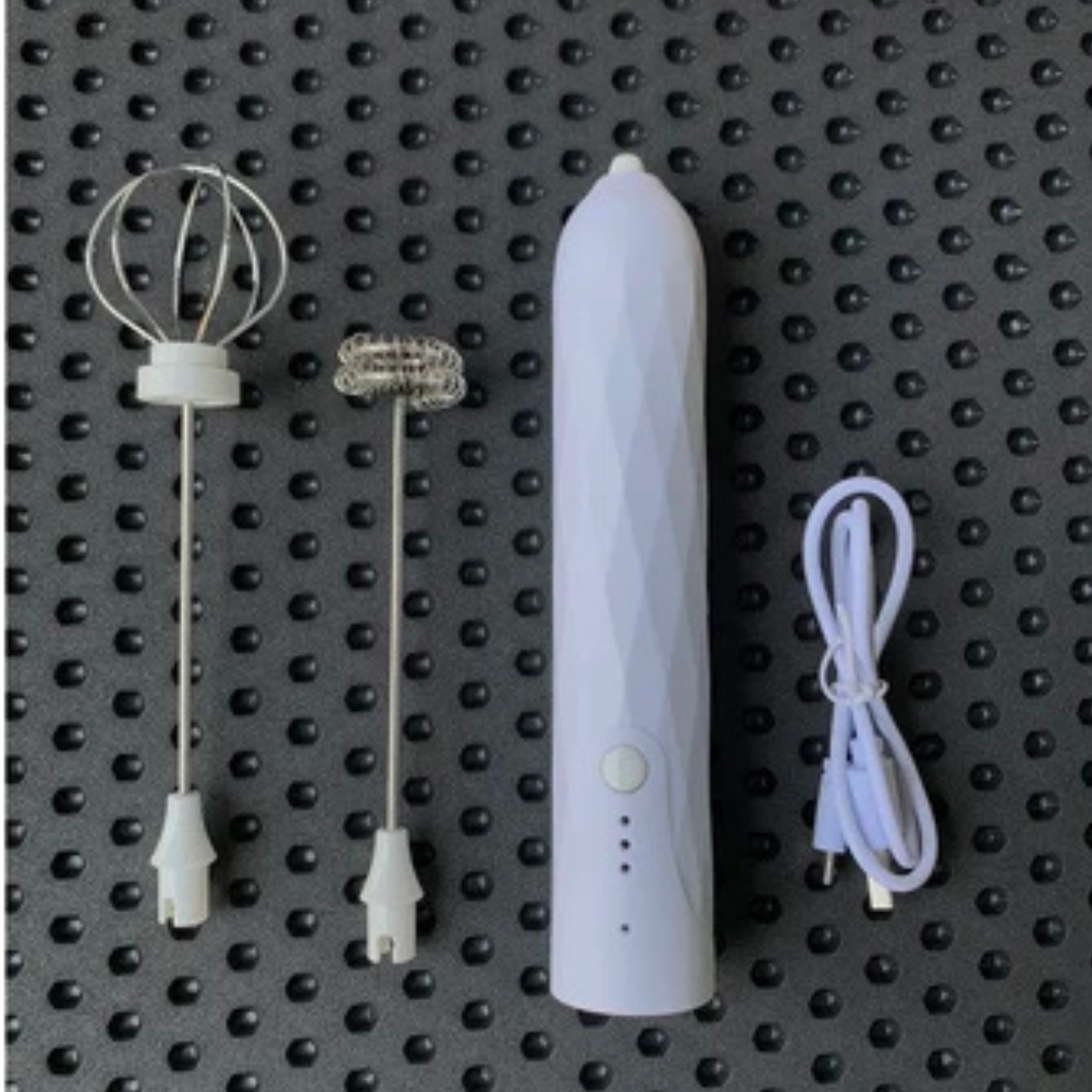 Mini Mixer Elétrico USB p/ Café, Leite, Ovos e Shakes