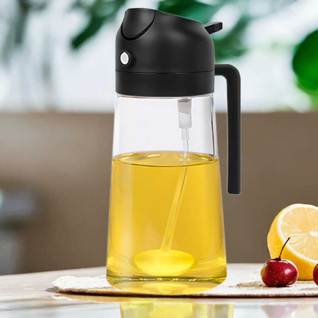 Pulverizador de Óleo 2 em 1 500ml com Controle de Porção - Compre 1 Leve 2