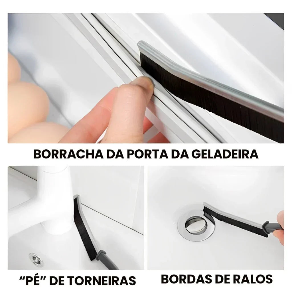 Kit 4 Escovas de Limpeza Gap | Multifuncional Para Cantos e Fendas